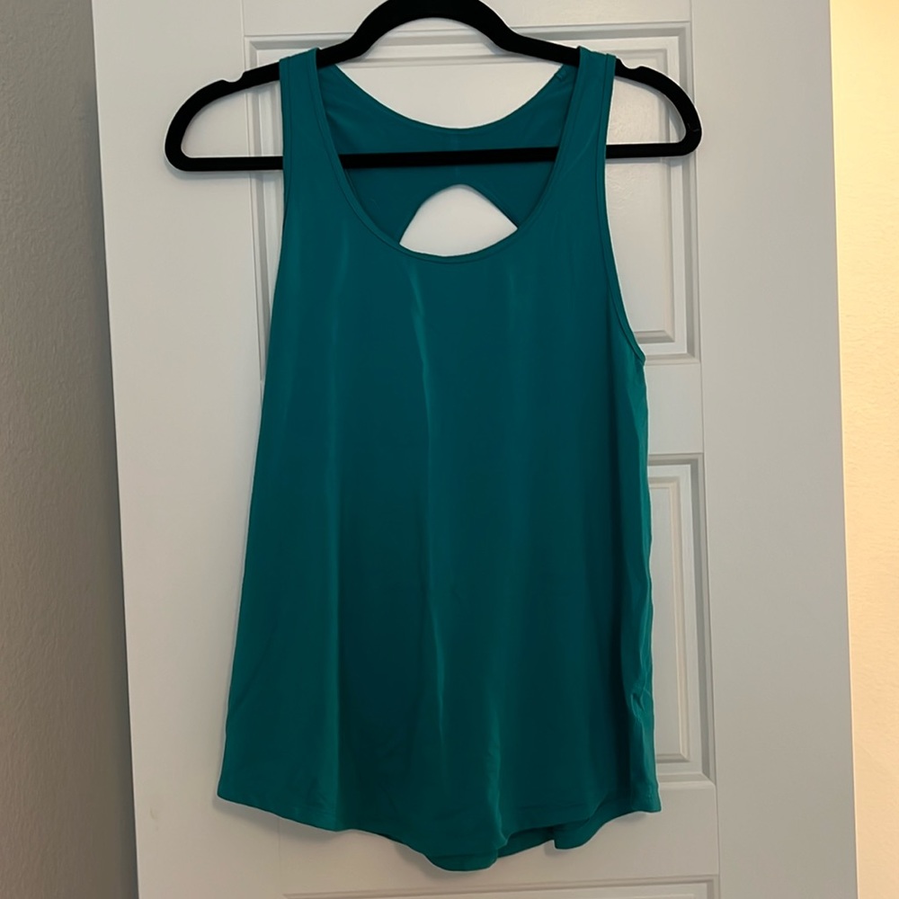 Express Sport Open Back Teal Tank Top Size M